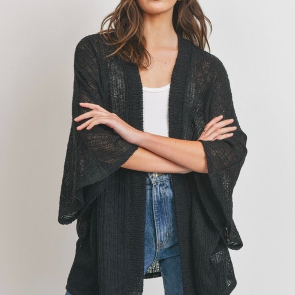 NWT Black Knit Cardigan Kimono